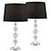 Regency Hill Gustavo 25 1/2" Black and Crystal Table Lamps Set of 2