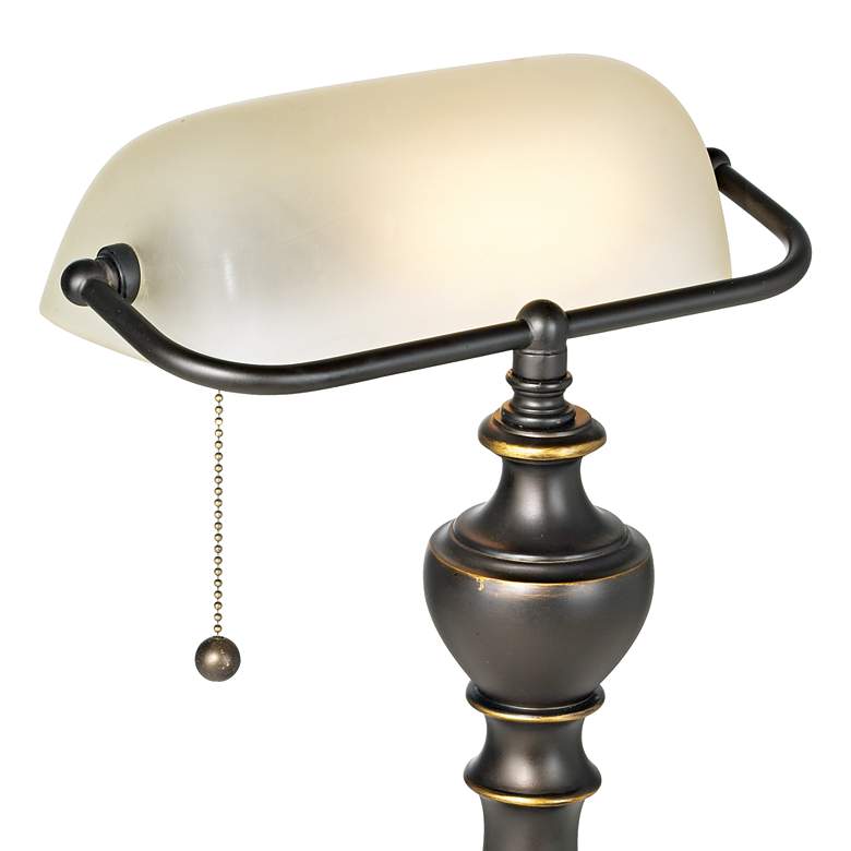 Image 4 Regency Hill Haddington 16" High Alabaster Glass Piano Desk Lamp more views
