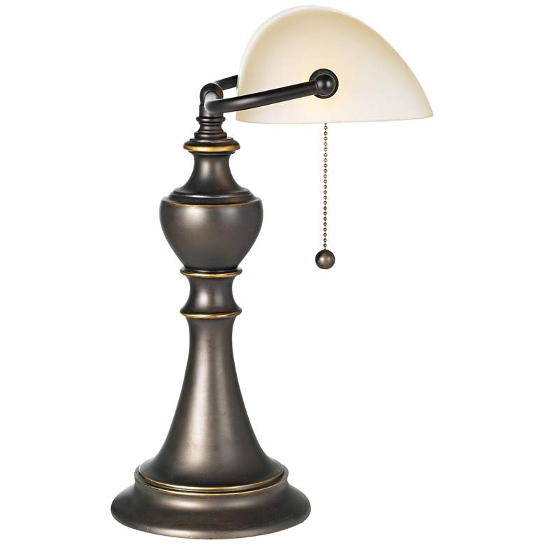 Image 7 Regency Hill Haddington 16" High Alabaster Glass Piano Desk Lamp more views