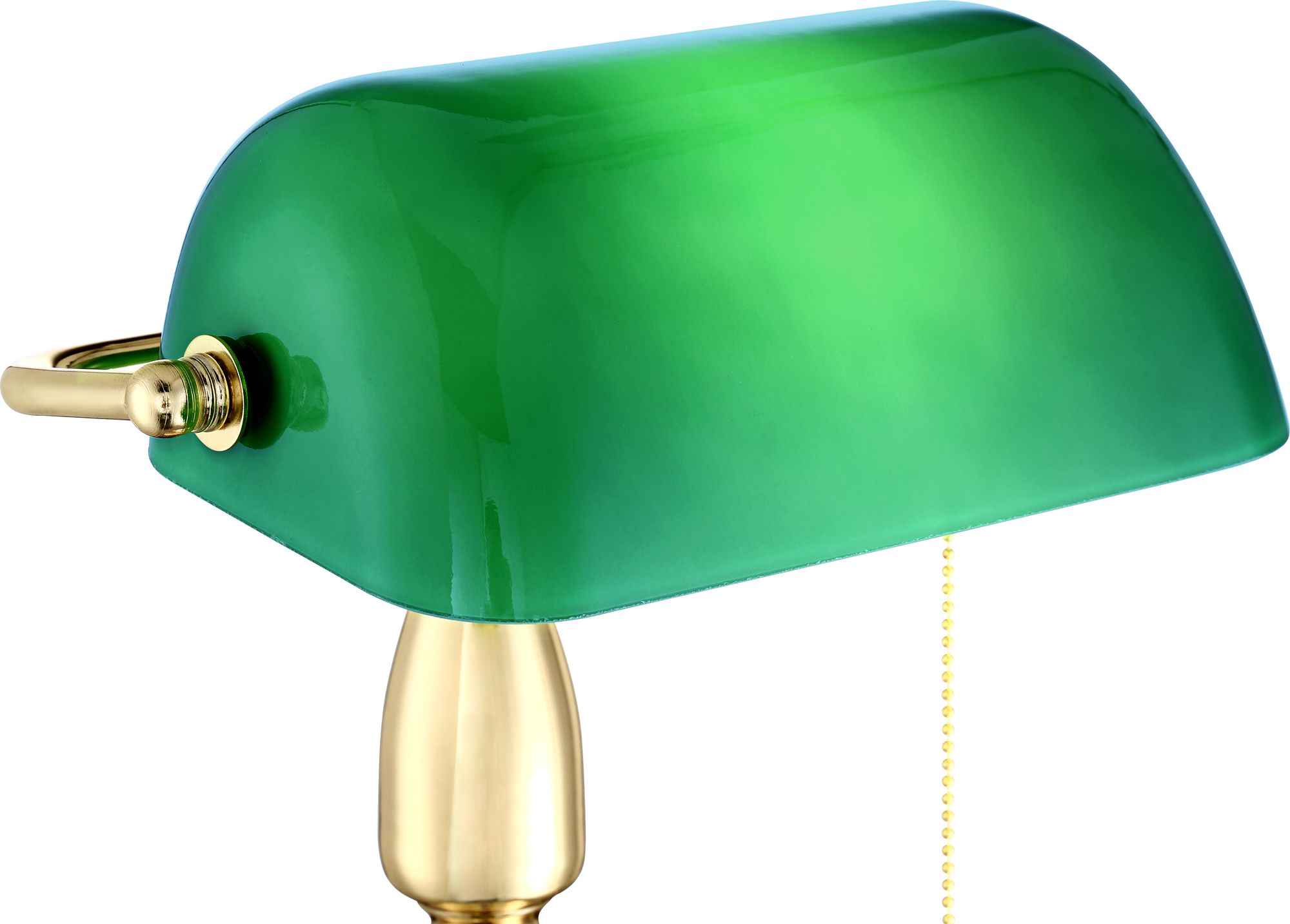 Image 3 Regency Hill Hammond 14" High Green Glass and Brass Bankers Table Lamp more views