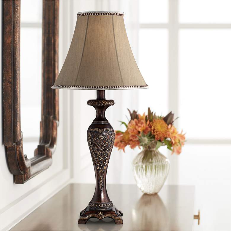 Image 1 Regency Hill Hanna 23 1/2" Bronze Candlestick Table Lamp with Dimmer