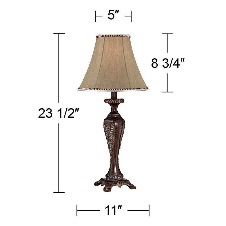 Image 6 Regency Hill Hanna 23 1/2 inch Bronze Candlestick Table Lamp with Dimmer more views