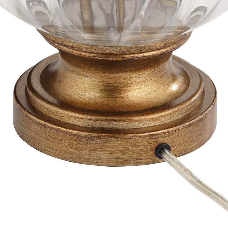 Image 7 Regency Hill Harlow 28 1/2" Brass Fluted Glass Traditional Table Lamp more views