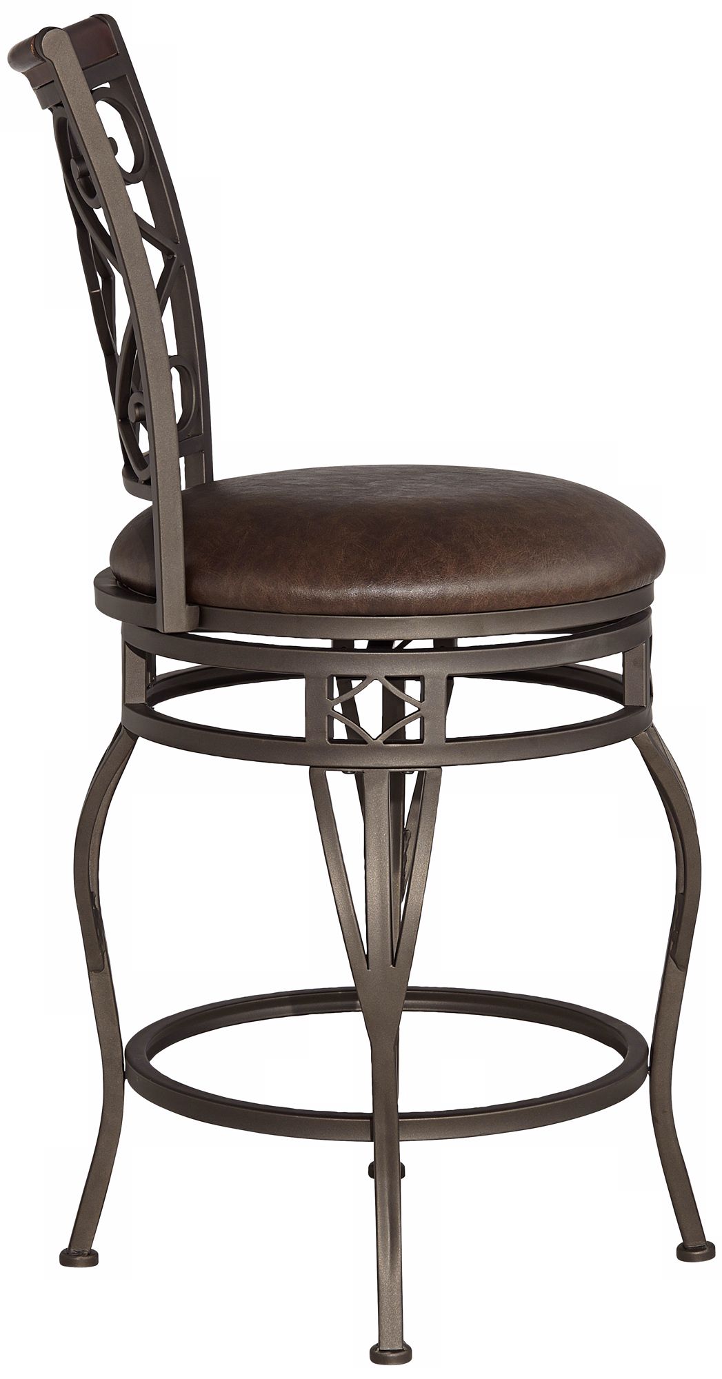 Image 5 Regency Hill Hartley 25 1/2" Wood and Bronze Swivel Counter Stool more views