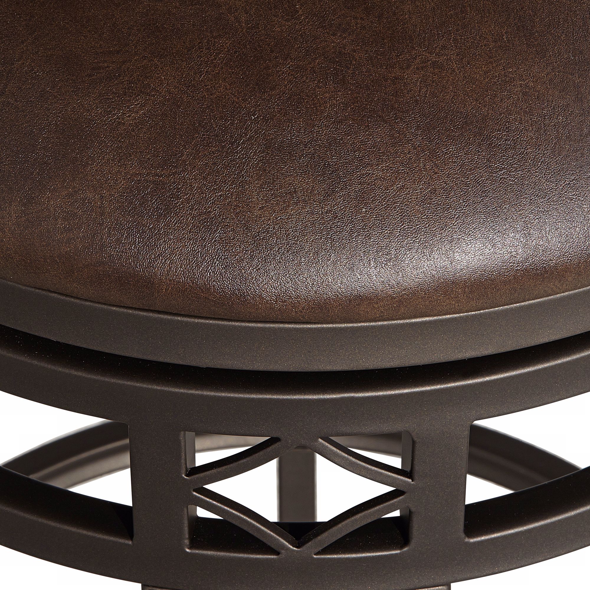 Regency Hill Hartley 25 1/2" Wood and Bronze Swivel Counter Stool in scene