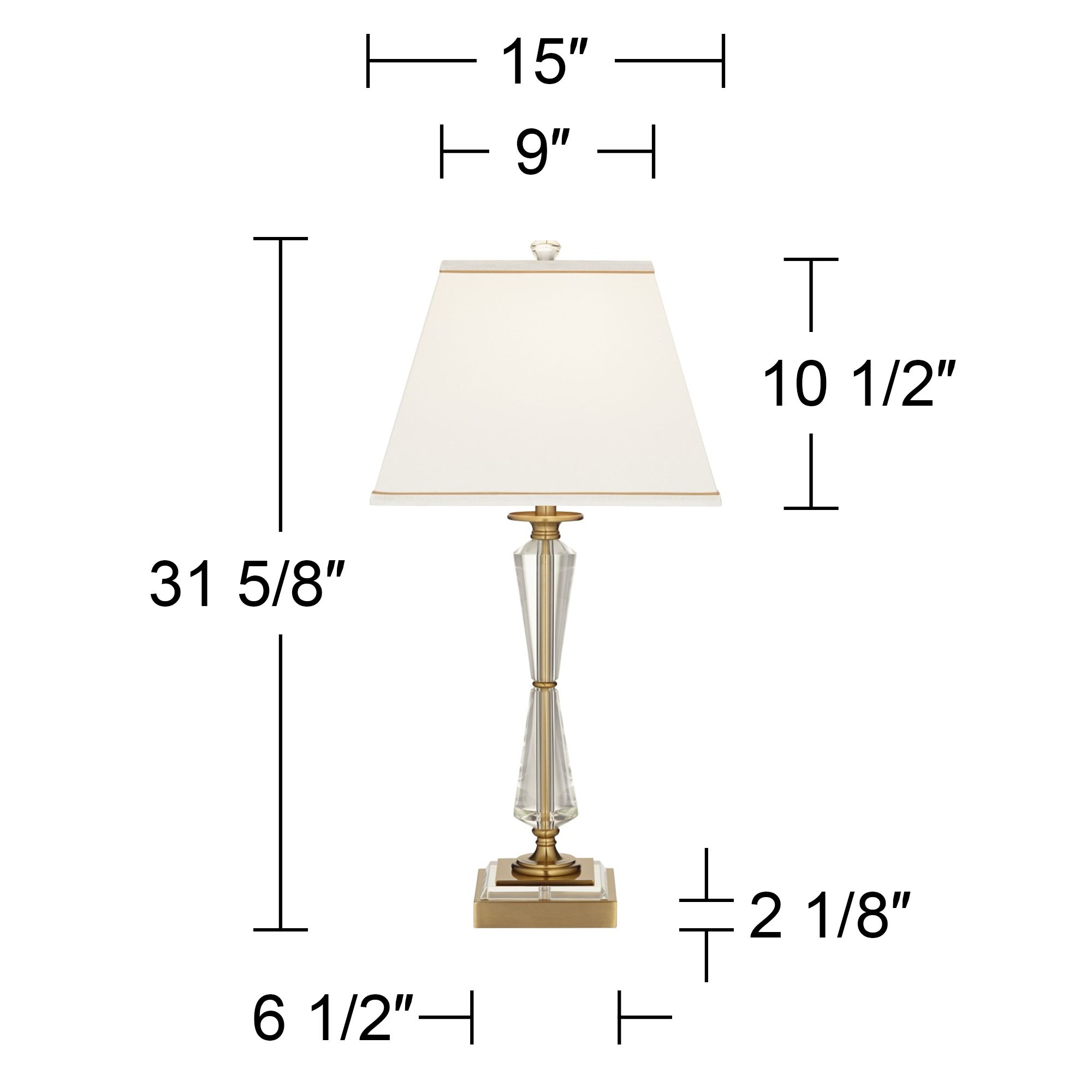 Regency Hill Heath 31 5/8" Luxe Gold and Crystal USB Table Lamp