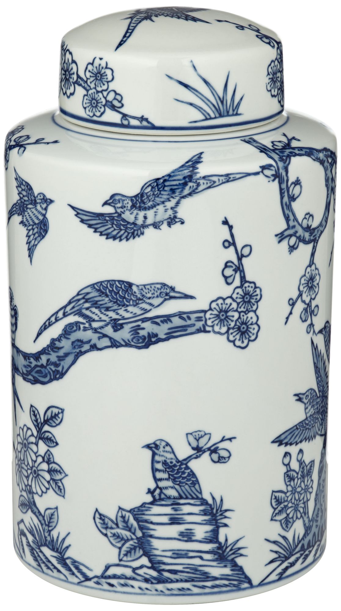 Image 6 Regency Hill Heather 12" High Blue and White Ceramic Ginger Jar more views