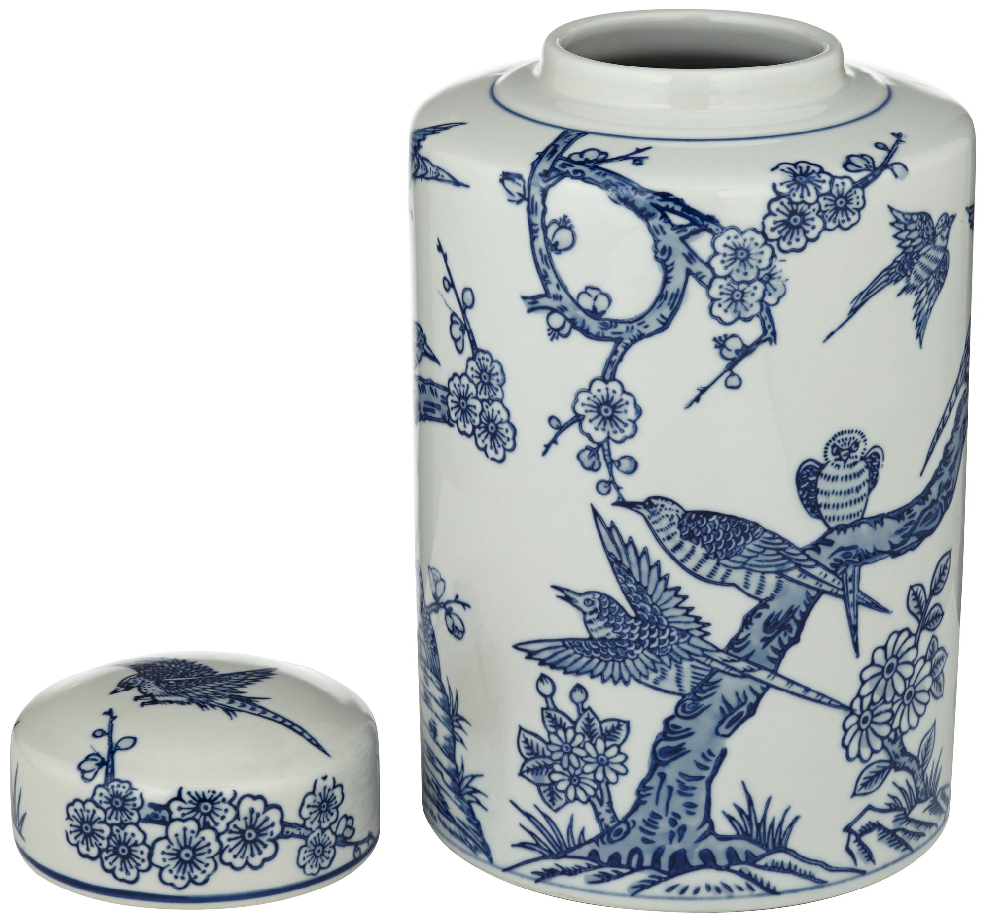 Image 7 Regency Hill Heather 12" High Blue and White Ceramic Ginger Jar more views