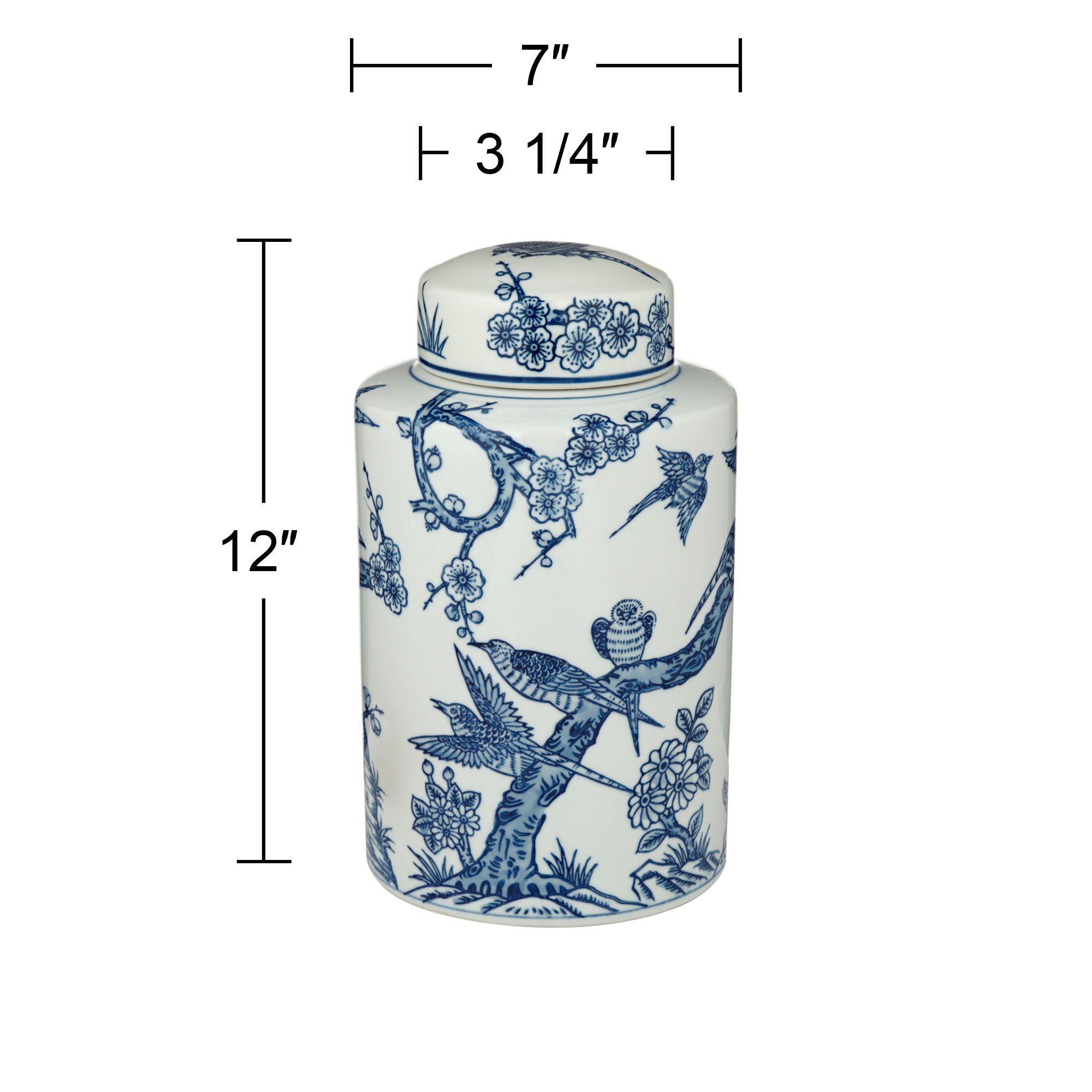 Regency Hill Heather 12" High Blue and White Ceramic Ginger Jar in scene
