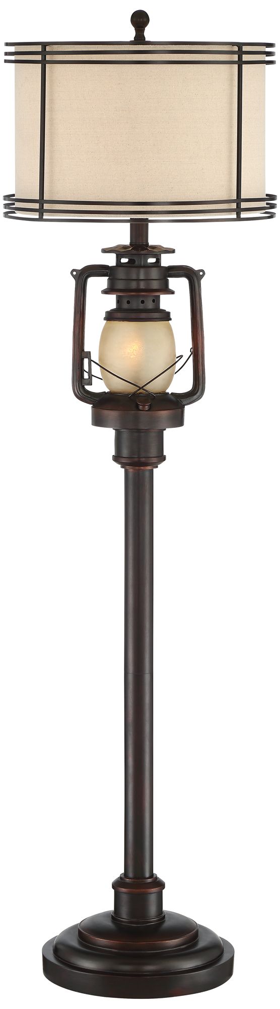 Image 2 Regency Hill Henson 63" Rustic Lantern Floor Lamp with Night Light