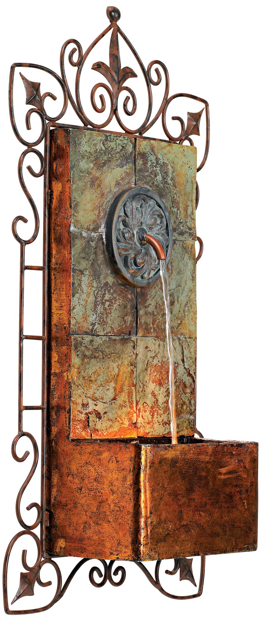 Image 5 Regency Hill Ibizi 33" Iron Scroll Rustic Traditional Wall Fountain more views