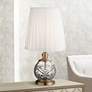 Regency Hill Ida 15" High Brass and Crystal Sphere Accent Table Lamp in scene