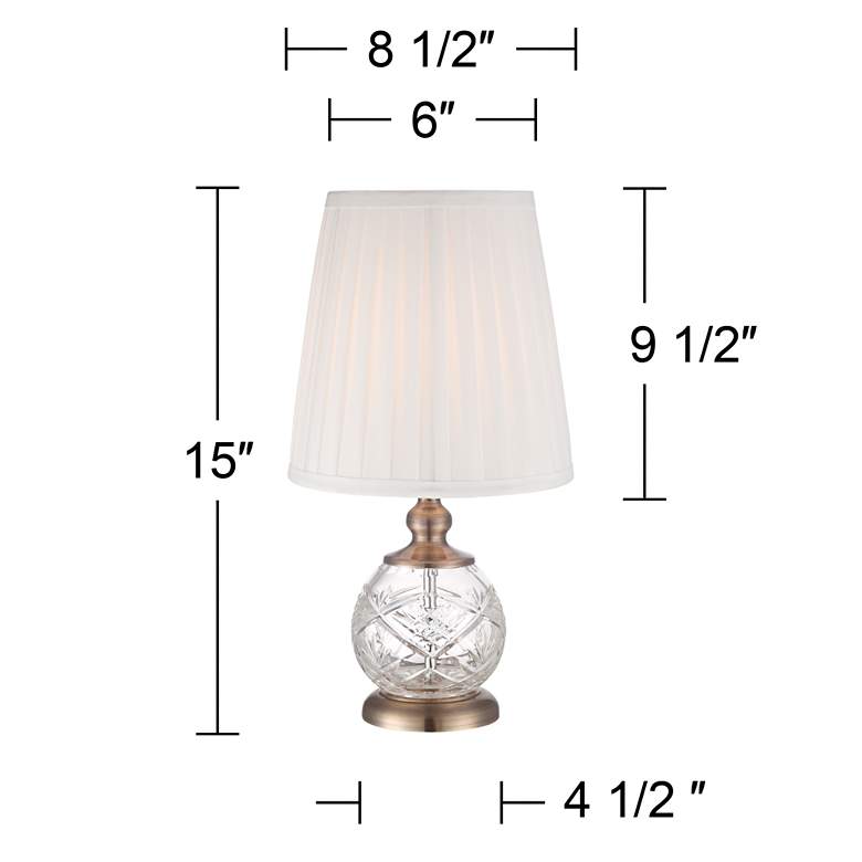 Image 5 Regency Hill Ida 15 inch High Brass and Crystal Sphere Accent Table Lamp more views