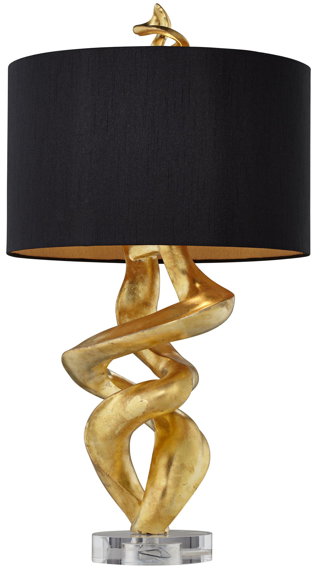 Regency Hill Impressions 33" High Sculpture Base Gold Leaf Table Lamp