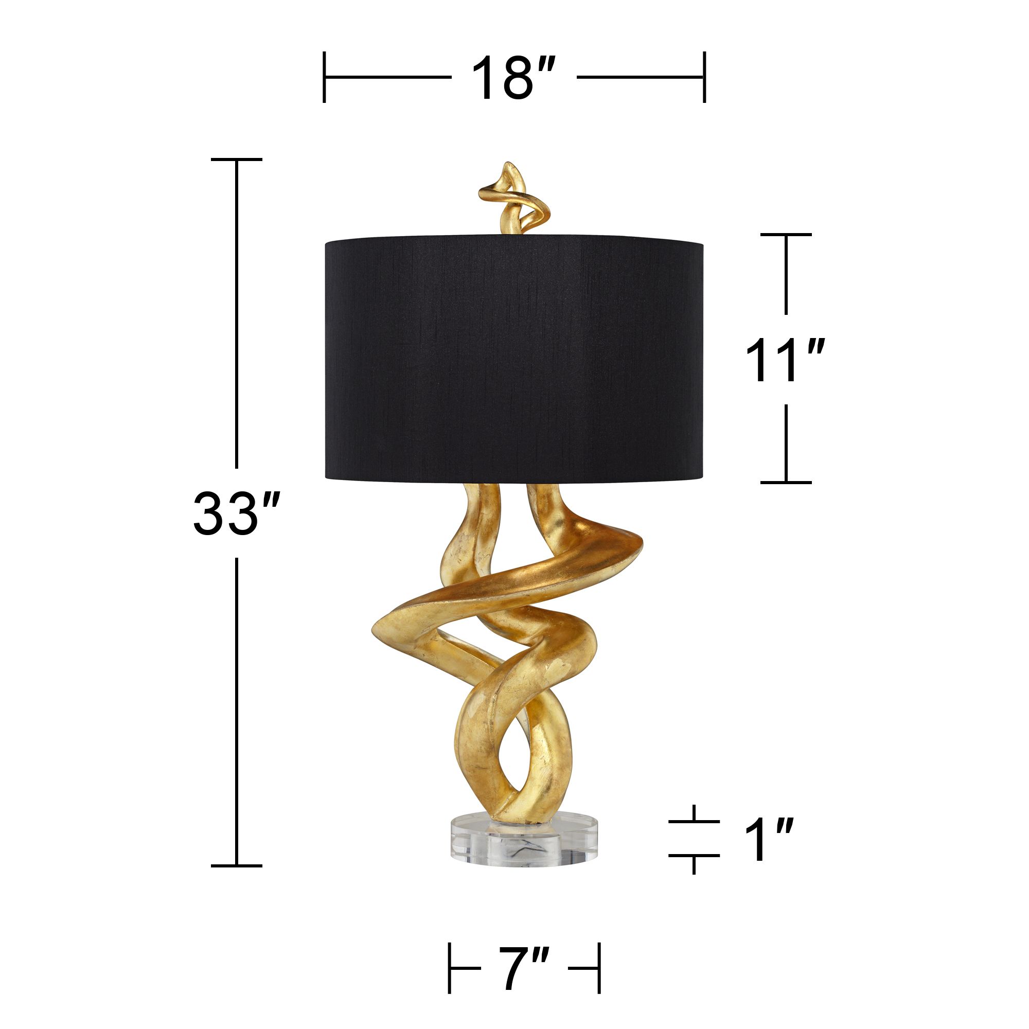 Regency Hill Impressions 33" High Sculpture Base Gold Leaf Table Lamp