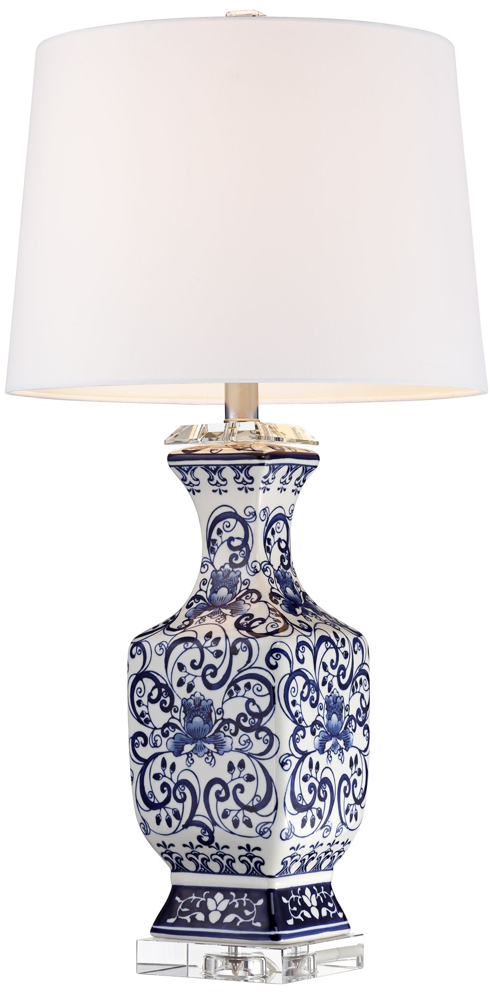 Image 7 Regency Hill Iris 28" Blue and White Porcelain Table Lamps Set of 2 more views