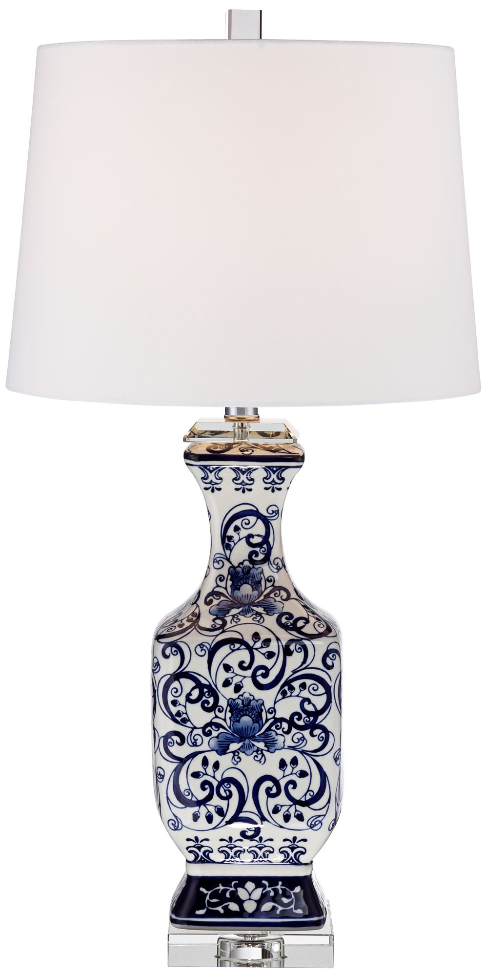 Regency Hill Iris 28" Blue and White Porcelain Table Lamps Set of 2 in scene