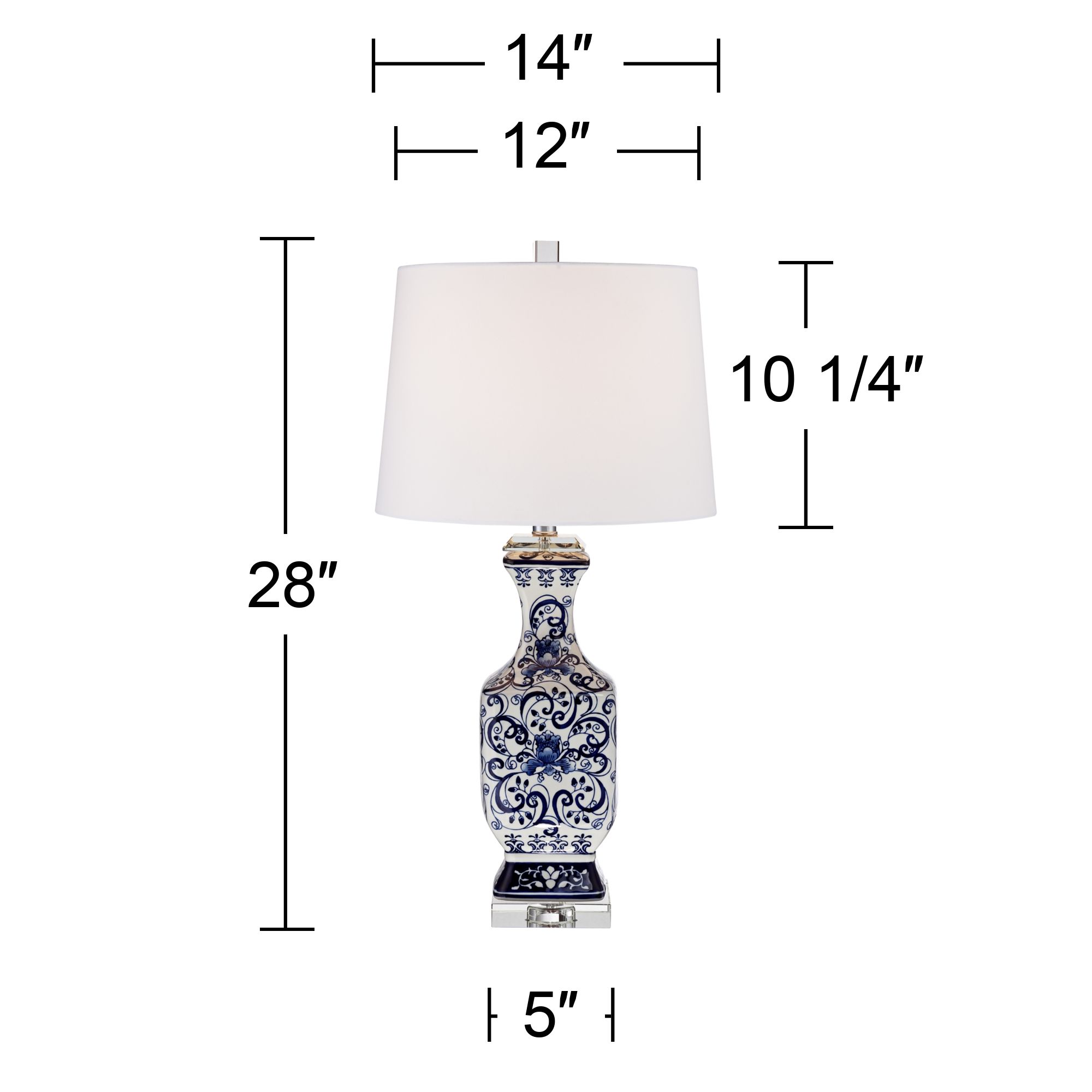 Regency Hill Iris 28" Blue and White Porcelain Table Lamps Set of 2 in scene