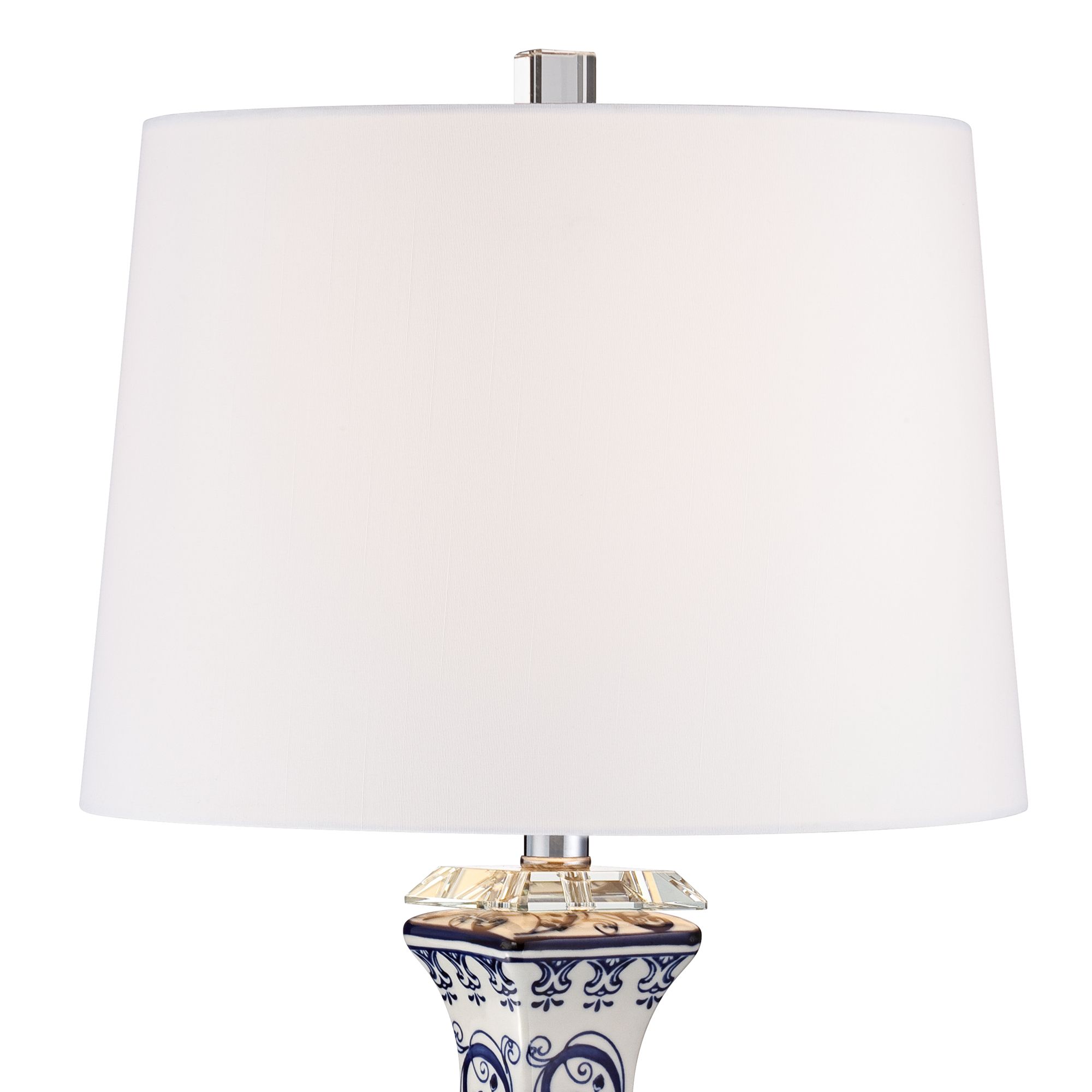 Image 3 Regency Hill Iris 28" Porcelain Lamp with Square Black Marble Riser more views