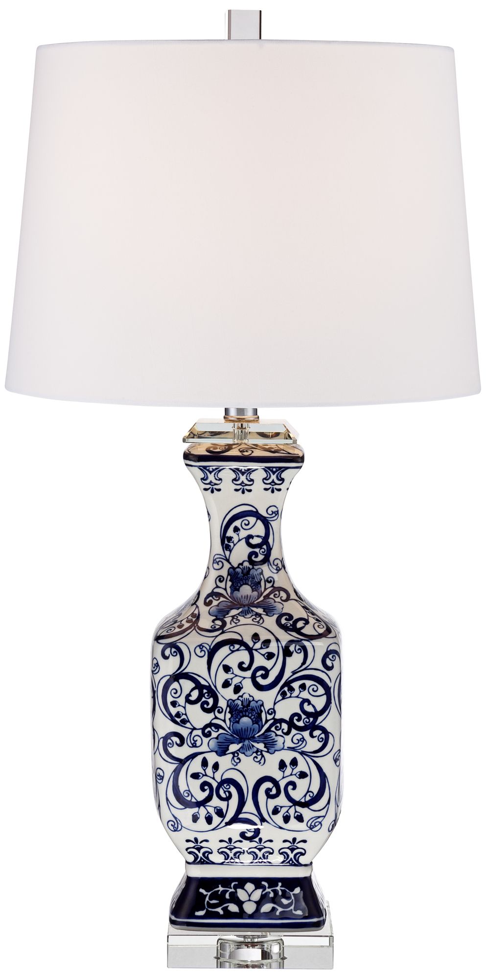 Image 6 Regency Hill Iris 28" Traditional Ceramic Lamp with Marble Riser more views
