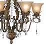 Regency Hill Iron Leaf 29" Wide Roman Bronze and Crystal Chandelier in scene