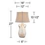 Regency Hill Isabella 27" Ivory Ceramic Table Lamp with USB Dimmer