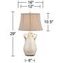 Regency Hill Isabella 27" Ivory Ceramic Table Lamp with USB Dimmer
