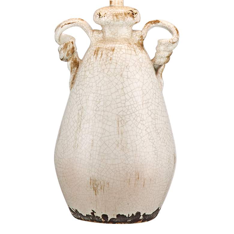 Image 6 Regency Hill Isabella 27" Ivory Rustic Jar Handle Ceramic Table Lamp more views