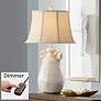 Regency Hill Isabella 28"  Ivory Ceramic Table Lamp with Dimmer