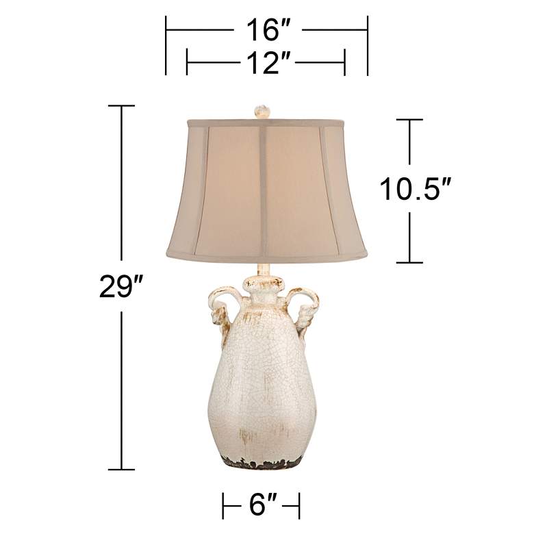 Image 5 Regency Hill Isabella 28 inch  Ivory Ceramic Table Lamp with Dimmer more views