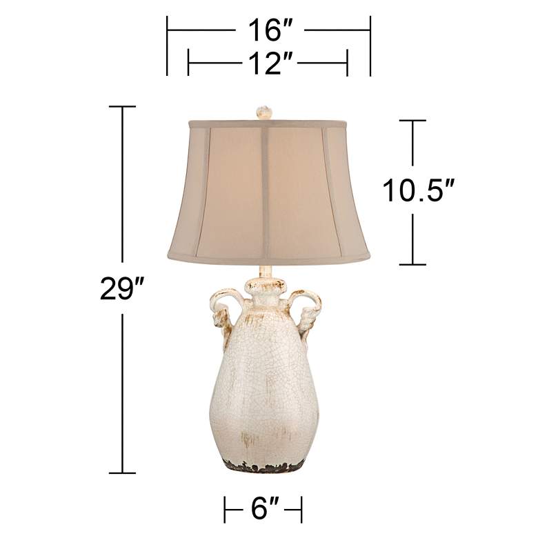 Image 5 Regency Hill Isabella 28" Ivory Ceramic Table Lamp with Dimmer more views