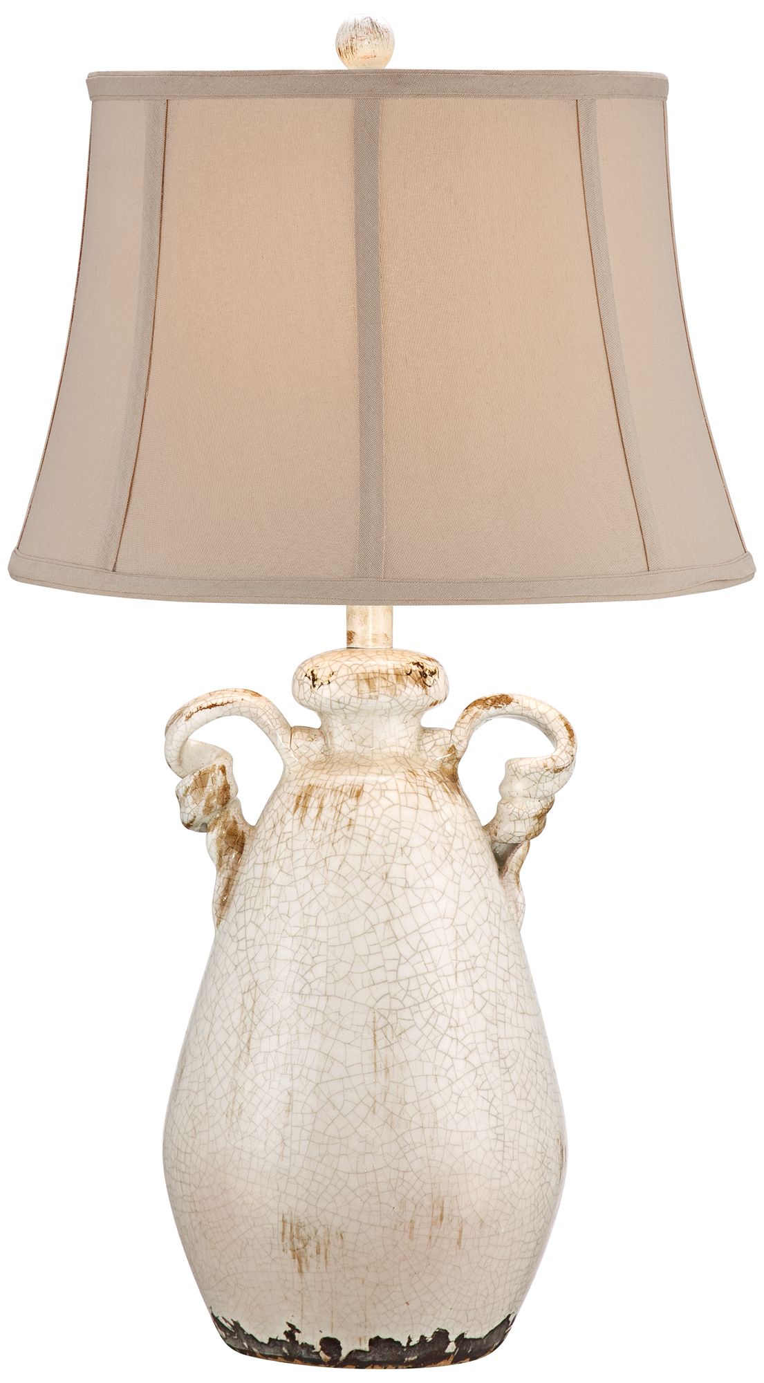 Regency Hill Isabella 28" Ivory Ceramic Table Lamp with USB Dimmer