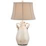 3_Regency Hill Isabella 28" Ivory Rustic Jar Handle Ceramic Table Lamp