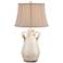 Regency Hill Isabella 28" Ivory Rustic Jar Handle Ceramic Table Lamp
