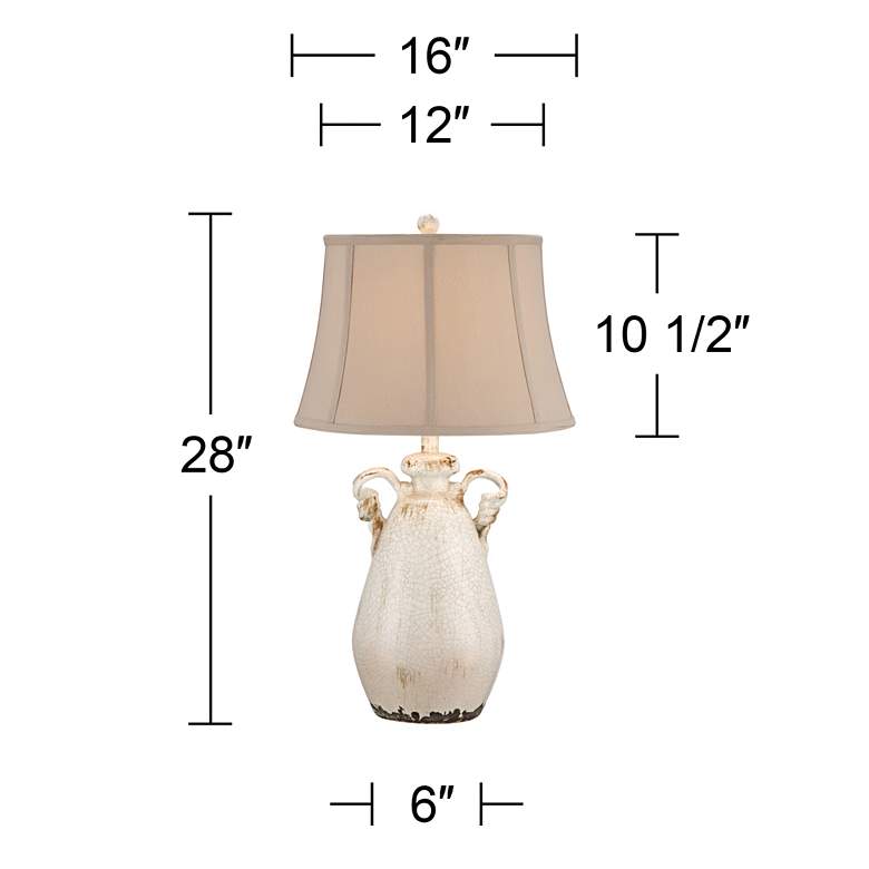 Image 7 Regency Hill Isabella 28" Rustic Ivory Ceramic Table Lamps Set of 2 more views