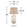 7_Regency Hill Isabella 28" Rustic Ivory Ceramic Table Lamps Set of 2 more views