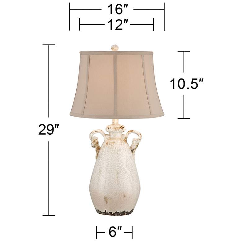 Image 7 Regency Hill Isabella 29 inch Rustic Ivory Ceramic Table Lamps Set of 2 more views