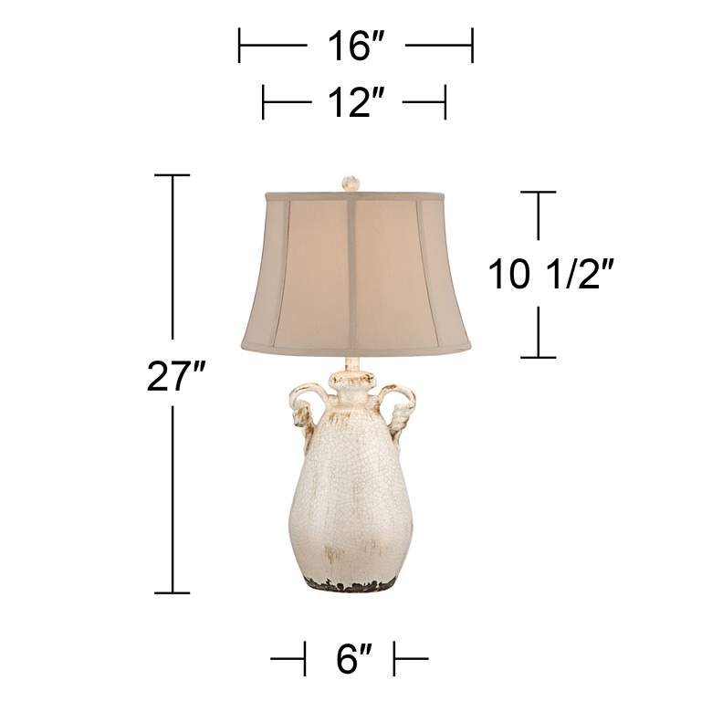 Image 7 Regency Hill Isabella 29" Rustic Ivory Ceramic Table Lamps Set of 2 more views