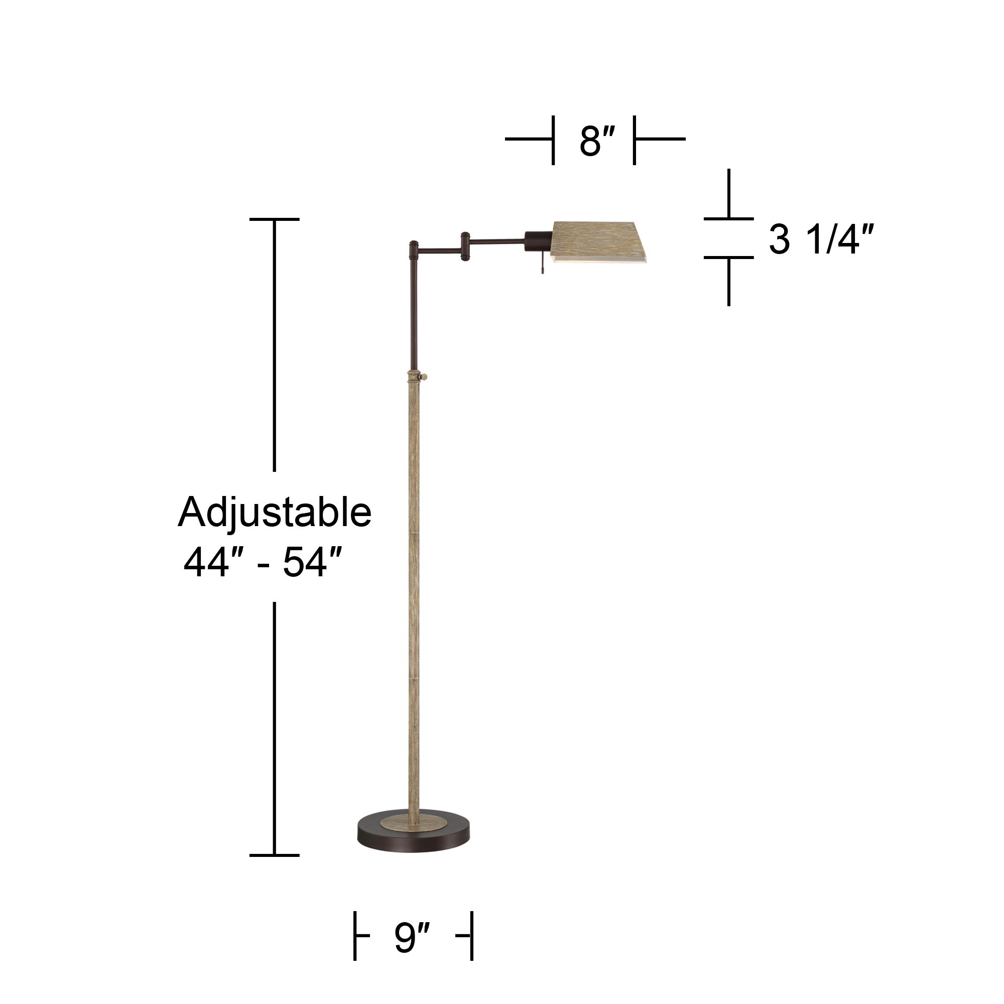 Regency Hill Jenson Adjustable Bronze Swing Arm Floor Lamp with USB Dimmer