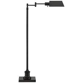 Image3 of Regency Hill Jenson Adjustable Height Bronze Swing Arm Pharmacy Floor Lamp
