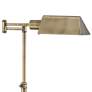 Regency Hill Jenson Aged Brass Adjustable Pharmacy Floor Lamp with Riser
