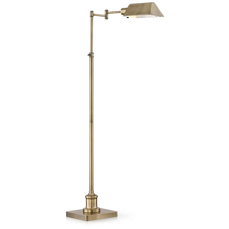 Image 7 Regency Hill Jenson Brass Adjustable Height Pharmacy Floor Lamps Set of 2 more views