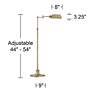 Regency Hill Jenson Brass Adjustable Height Pharmacy Floor Lamps Set of 2