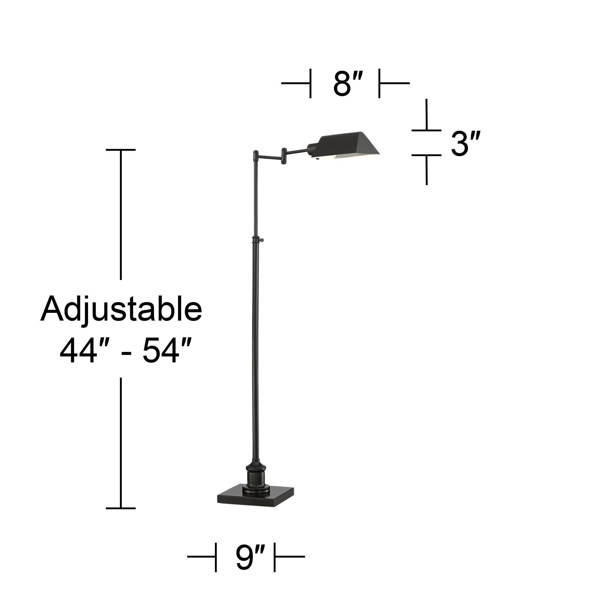 Regency Hill Jenson Bronze Adjustable Swing Arm Floor Lamp with USB Dimmer in scene