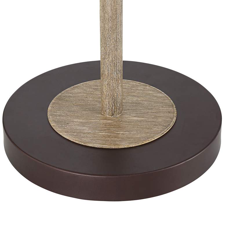 Image 5 Regency Hill Jenson Bronze and Faux Wood Adjustable Swing Arm Floor Lamp more views