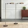 1_Regency Hill Jenson Bronze Faux Wood Pharmacy Floor Lamps Set of 2