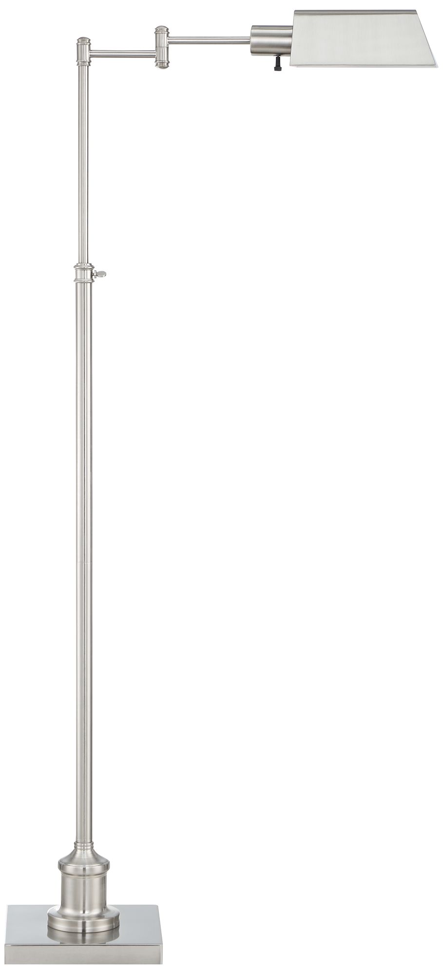 Regency Hill Jenson Brushed Nickel Swing Arm Pharmacy Floor Lamps Set of 2