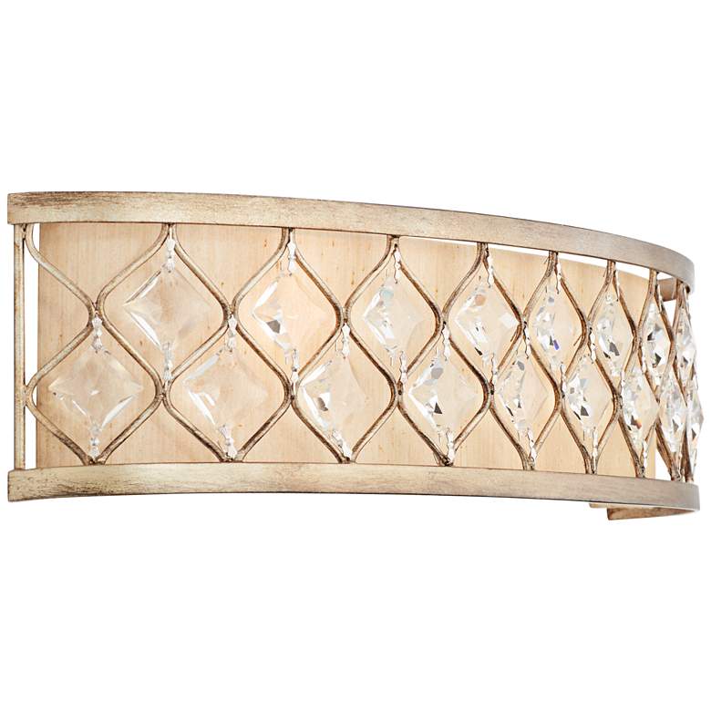 Image 6 Regency Hill Jeweled 25 inch Wide Gold Leaf Bathroom Wall Light more views