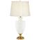 Regency Hill Joan White Glass and Brass Table Lamp