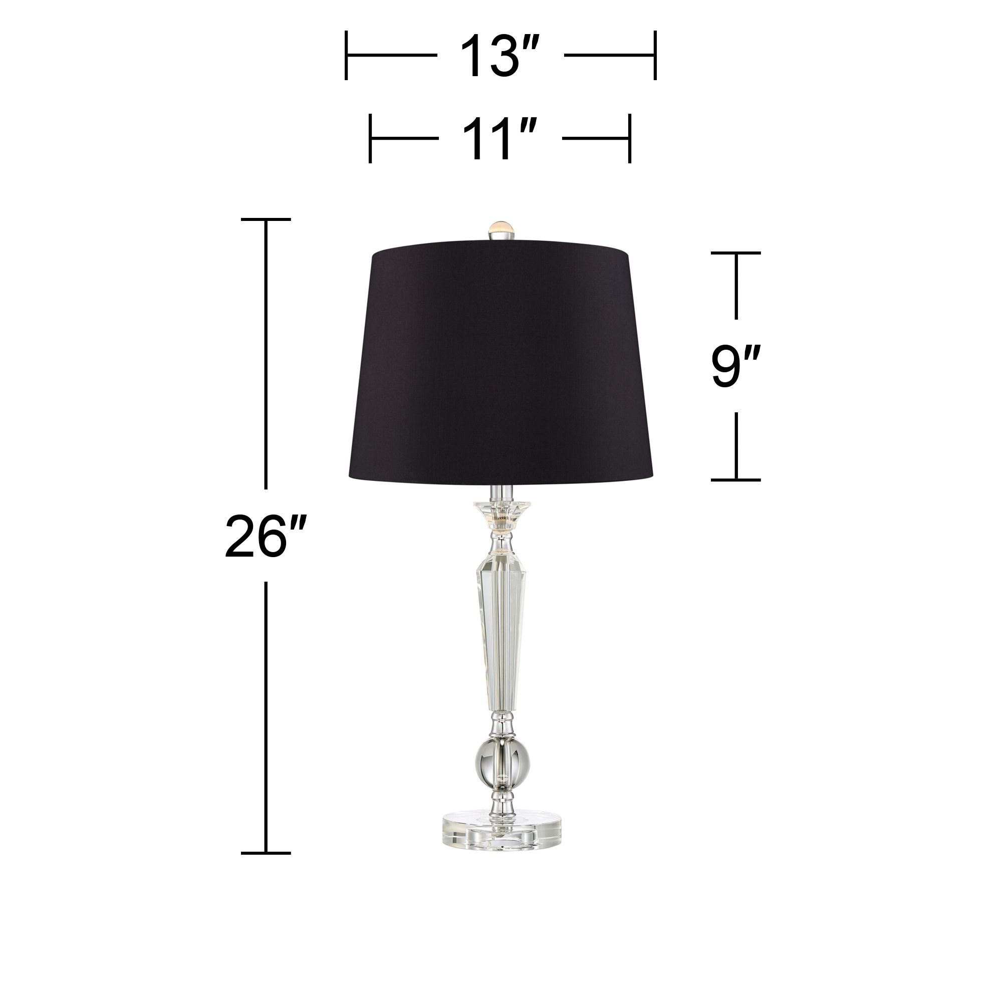 Image 5 Regency Hill Jolie 26" Black Shade Crystal Lamps Set of 2 more views